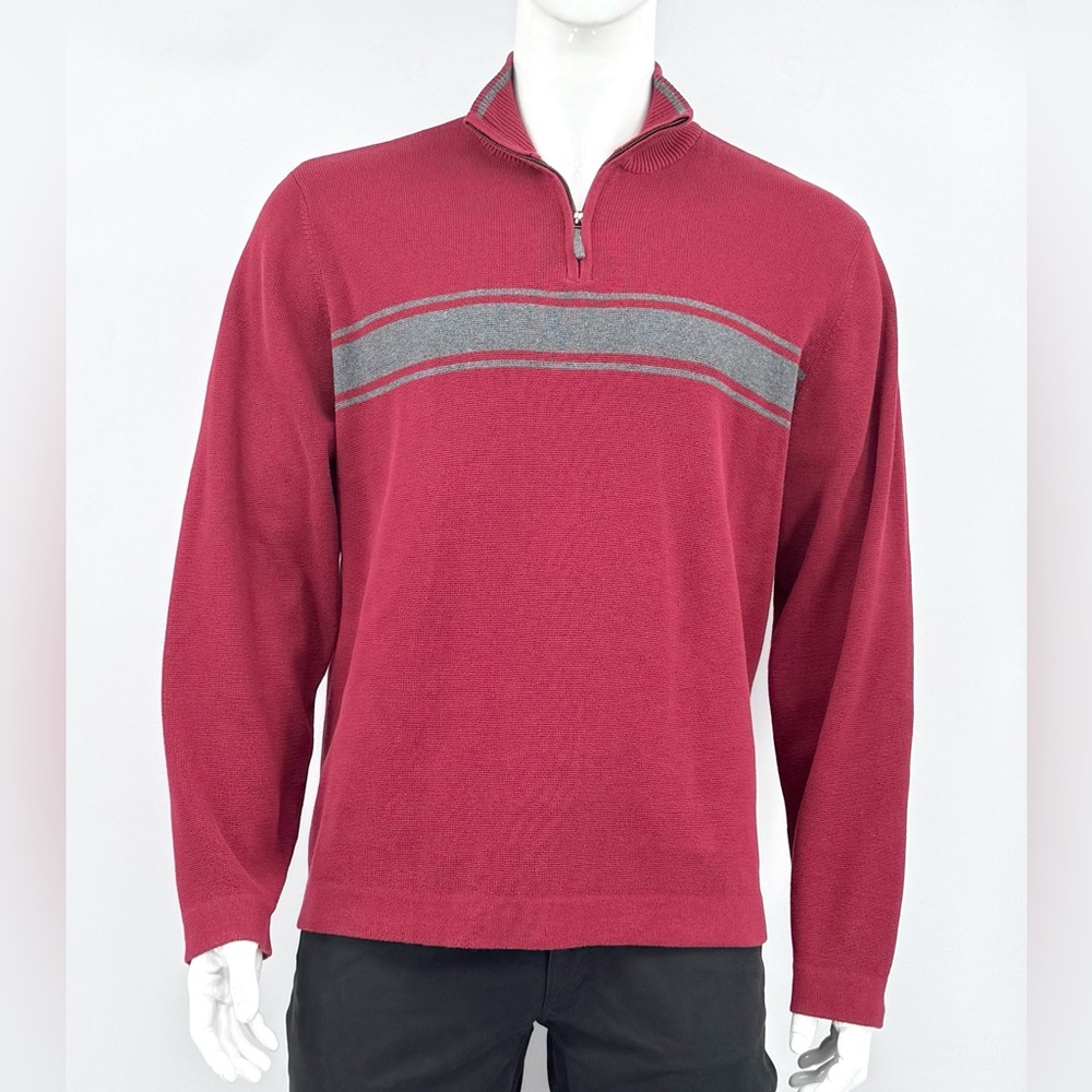 Arrow Knit Quarter Zip Sweater